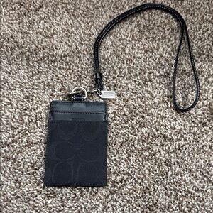 Coach ID/ Card Holder Black  with Silver Details